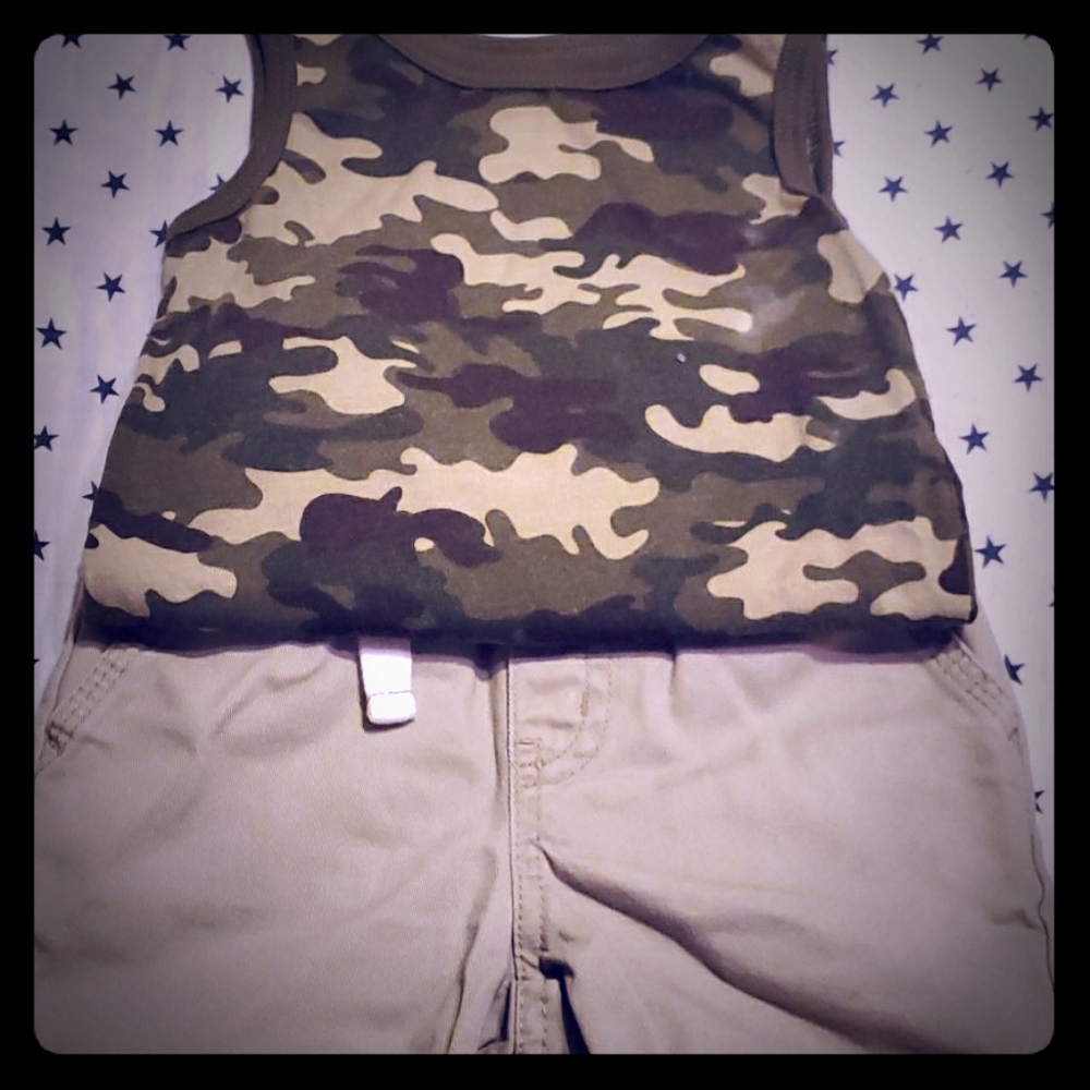Khaki shorts with an army once z 12 months